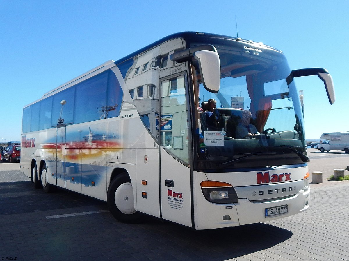 Setra 416 GT-HD von Marx aus Deutschland im Stadthafen Sassnitz am 02.07.2015