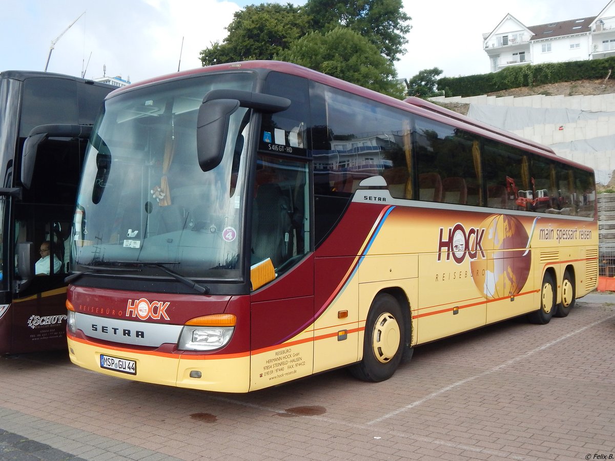 Setra 416 GT-HD von Reisebüro Hock aus Deutschland im Stadthafen Sassnitz am 14.08.2018