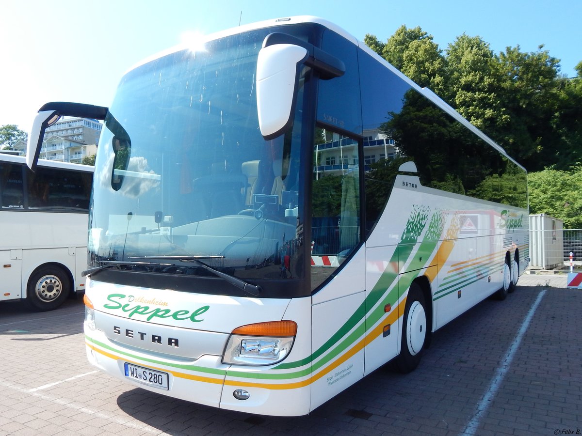 Setra 416 GT-HD von Sippel aus Deutschland im Stadthafen Sassnitz am 14.07.2015