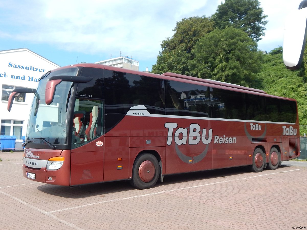 Setra 416 GT-HD von Tabu Reisen aus Deutschland im Stadthafen Sassnitz. 2016