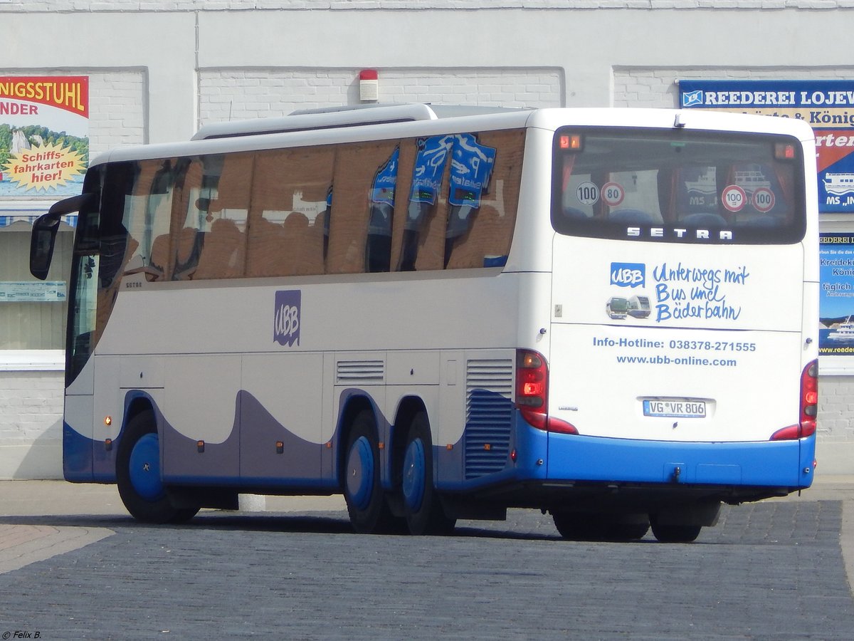 Setra 416 GT-HD von der Usedomer Bderbahn im Stadthafen Sassnitz am 15.04.2018