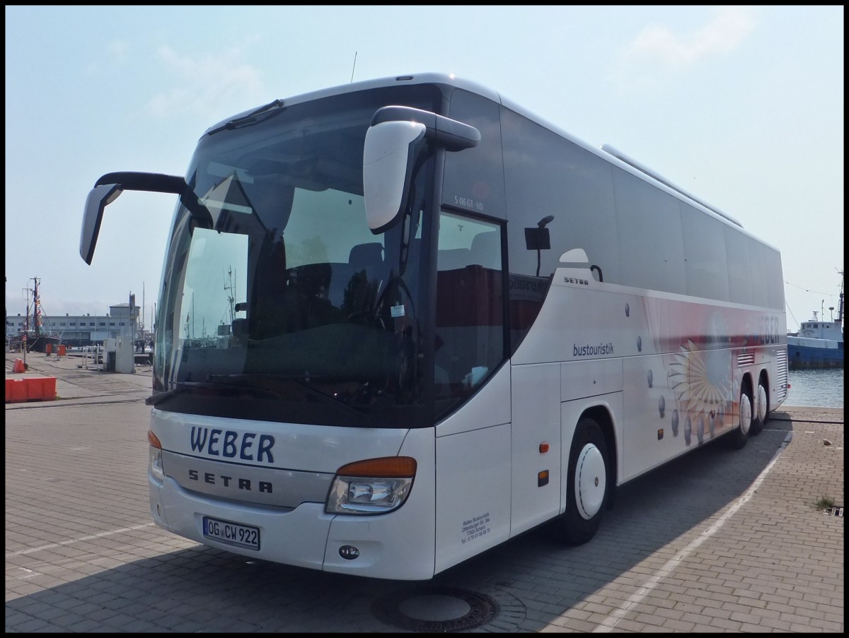 Setra 416 GT-HD von Weber aus Deutschland im Stadthafen Sassnitz am 09.07.2013