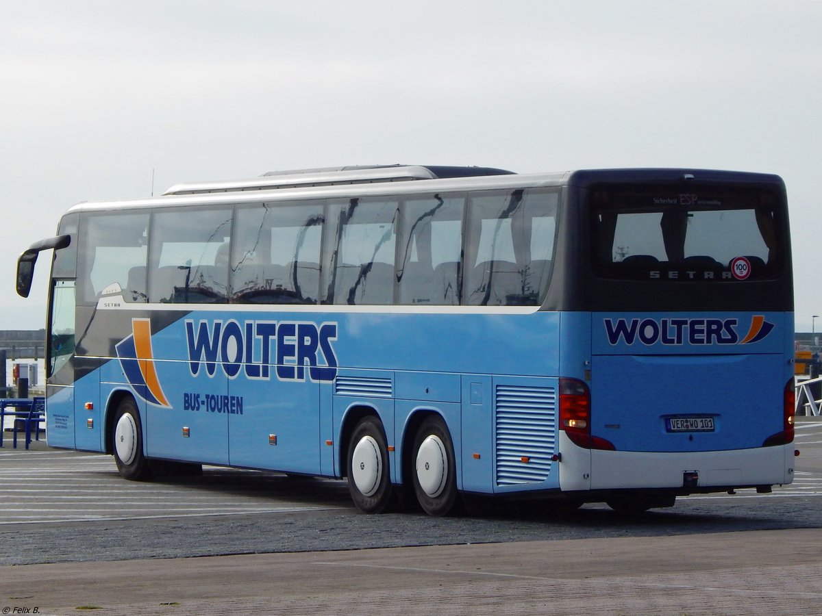 Setra 416 GT-HD von Wolters aus Deutschland im Stadthafen Sassnitz am 21.10.2017