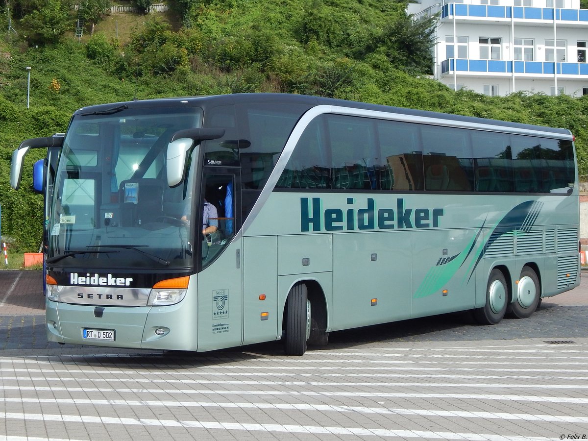 Setra 416 HDH von Heideker aus Deutschland im Stadthafen Sassnitz am 26.08.2017