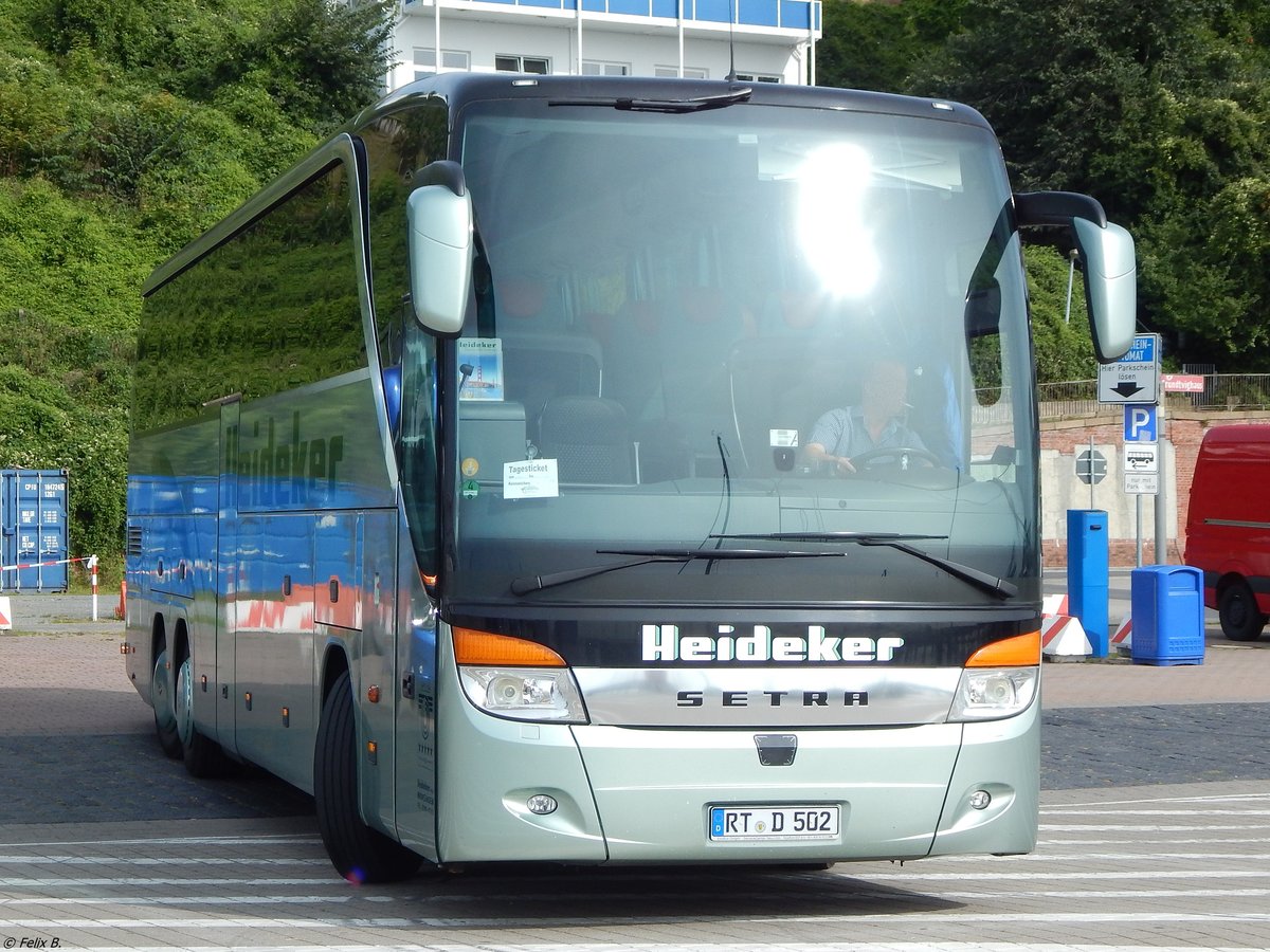Setra 416 HDH von Heideker aus Deutschland im Stadthafen Sassnitz am 26.08.2017