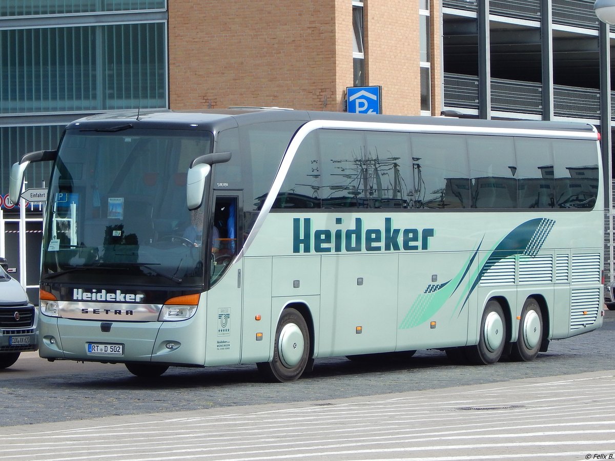 Setra 416 HDH von Heideker aus Deutschland im Stadthafen Sassnitz am 26.08.2017