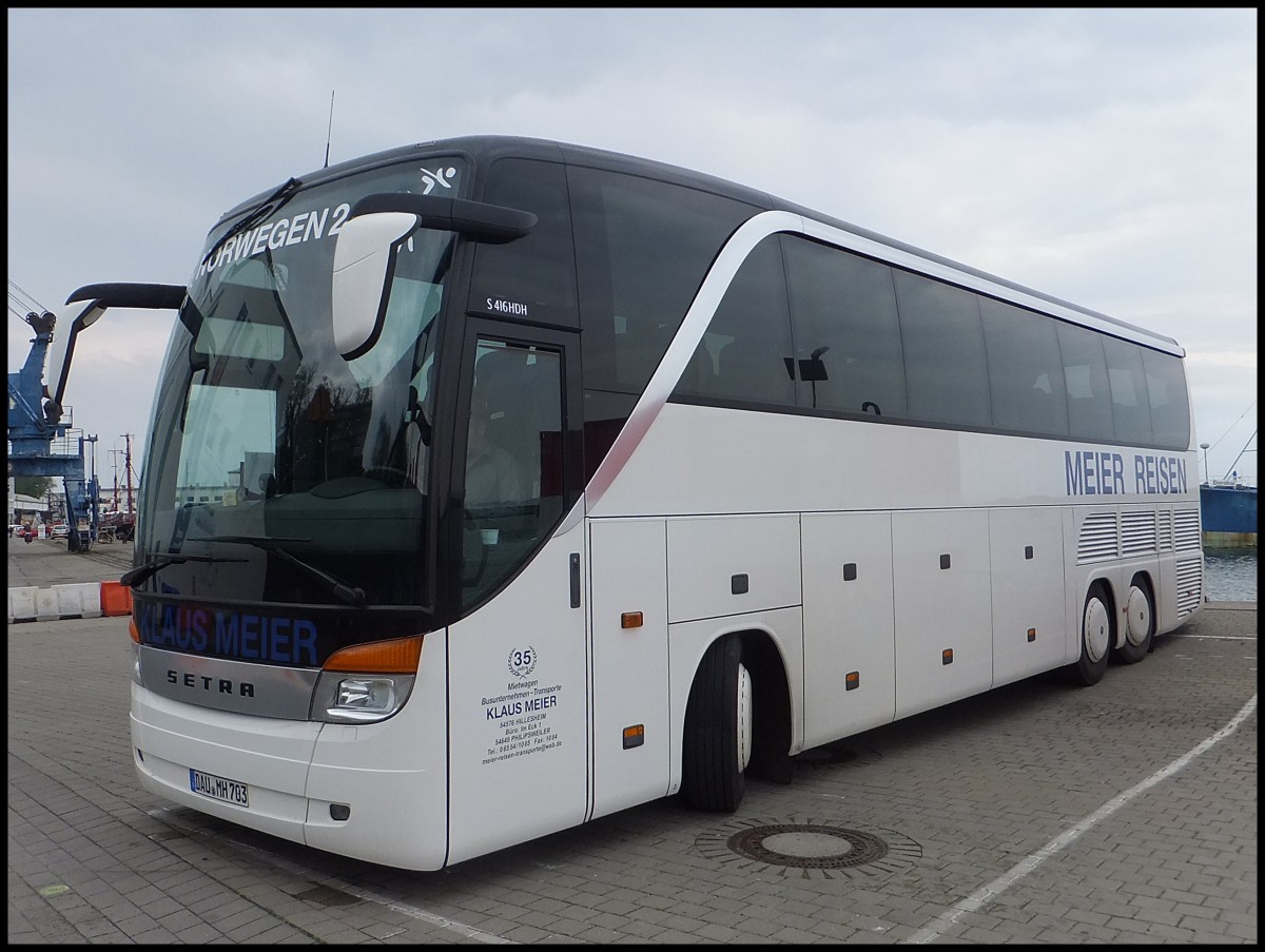Setra 416 HDH von Meier-Reisen aus Deutschland im Stadthafen Sassnitz am 11.05.2013