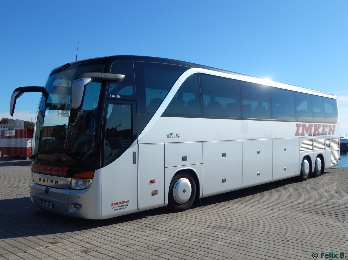 Setra 417 HDH von Imken aus Deutschland im Stadthafen Sassnitz am 03.10.2016