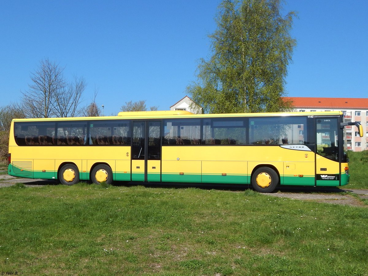 Setra 419 UL der Verkehrsgesellschaft Ludwigslust-Parchim mbH in Sassnitz am 28.04.2018