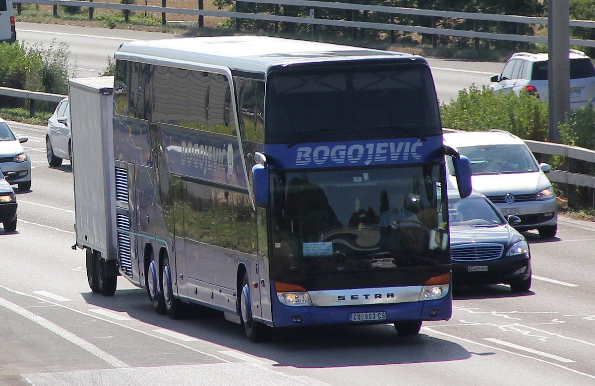 Setra 431 DT ex Nobless Line Bogojevic, près de Berne été 2016