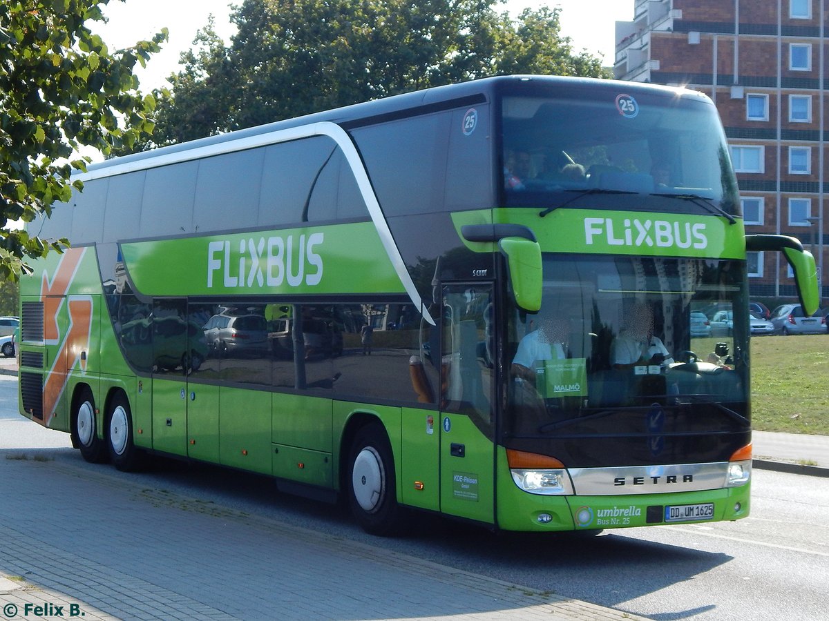Setra 431 DT von Flixbus/Umbrella aus Deutschland in Rostock am 14.09.2016