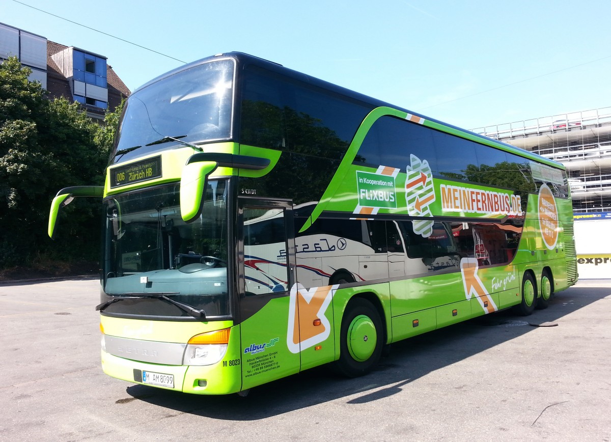 Setra 431 DT, M8023 Albus München Mein Fern Bus, Zurich juillet 2015