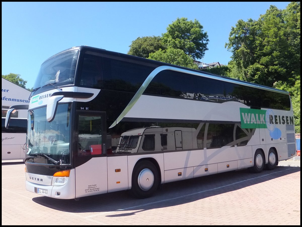 Setra 431 DT von Walk Reisen aus Deutschland im Stadthafen Sassnitz am 14.06.2014