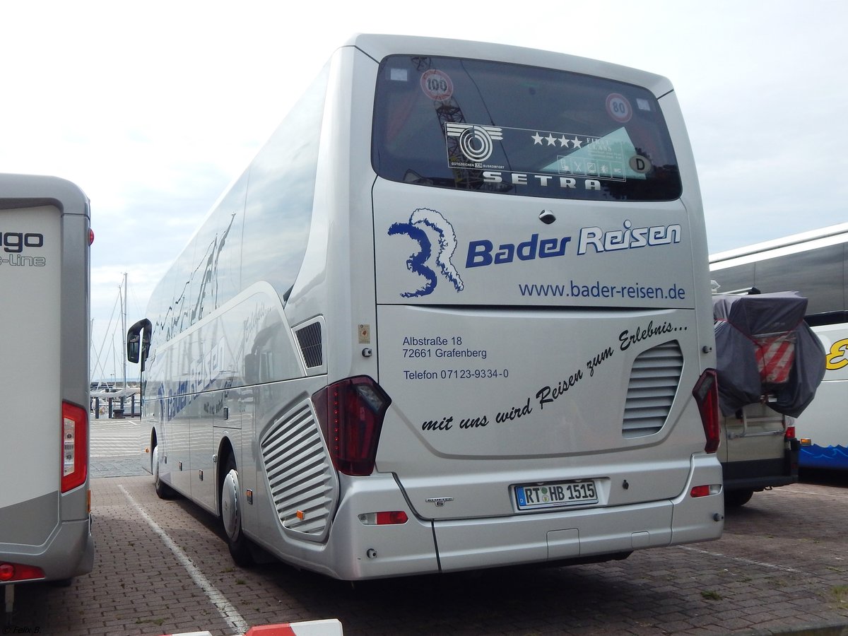 Setra 515 HD von Bader Reisen aus Deutschland im Stadthafen Sassnitz am 13.08.2018