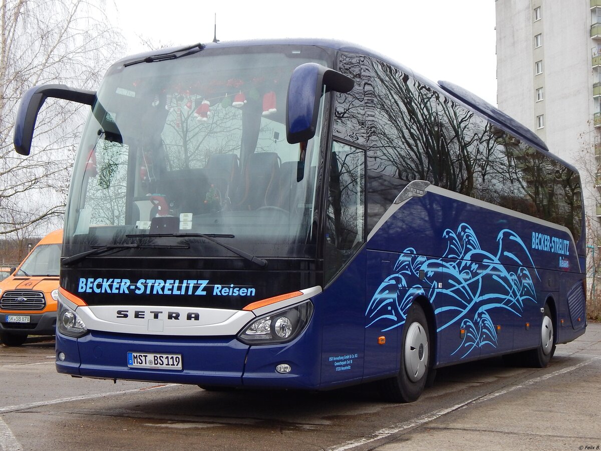 Setra 515 HD von Becker-Strelitz Reisen aus Deutschland in Neubrandenburg am 07.12.2022