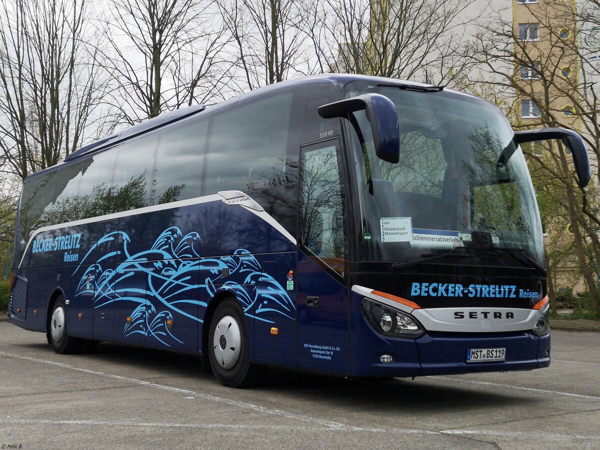 Setra 515 HD von Becker-Strelitz Reisen aus Deutschland in Neubrandenburg am 01.04.2020