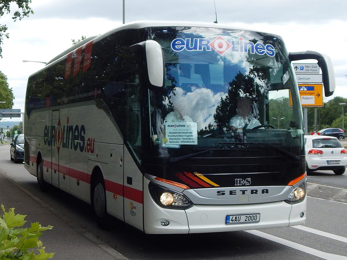 Setra 515 HD von Eurolines/H+S Bussi aus Tschechien in Karlsruhe am 22.06.2018
