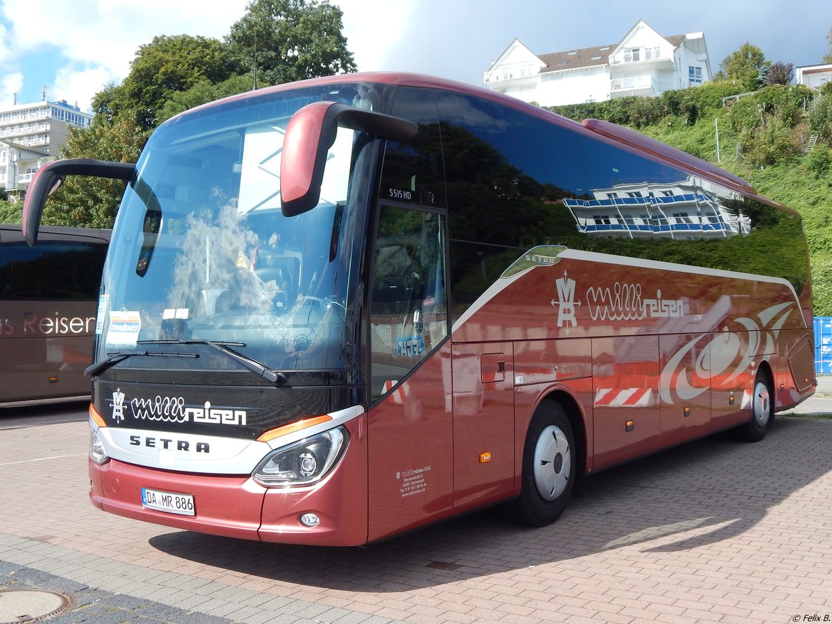 Setra 515 HD von Milli Reisen aus Deutschland im Stadthafen Sassnitz am 17.09.2017