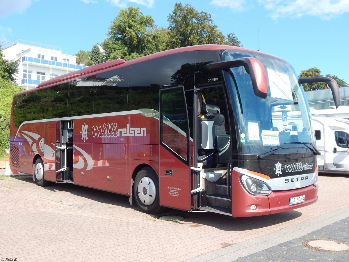 Setra 515 HD von Milli Reisen aus Deutschland im Stadthafen Sassnitz am 17.09.2017