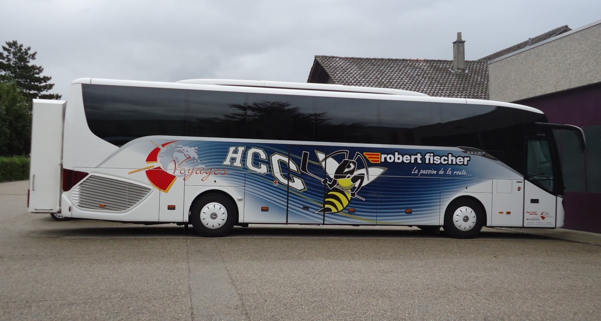 Setra 515 HD, Robert Fischer / Jean-Louis Voyages transporteur officiel du HC La Chaux-de-Fonds, Marin 17.09.2013