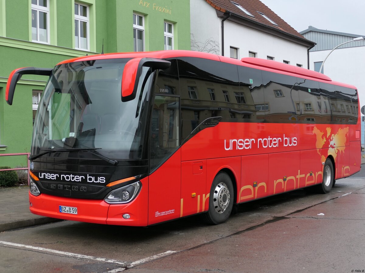Setra 515 MD von URB aus Deutschland in Neubrandenburg am 06.04.2022
