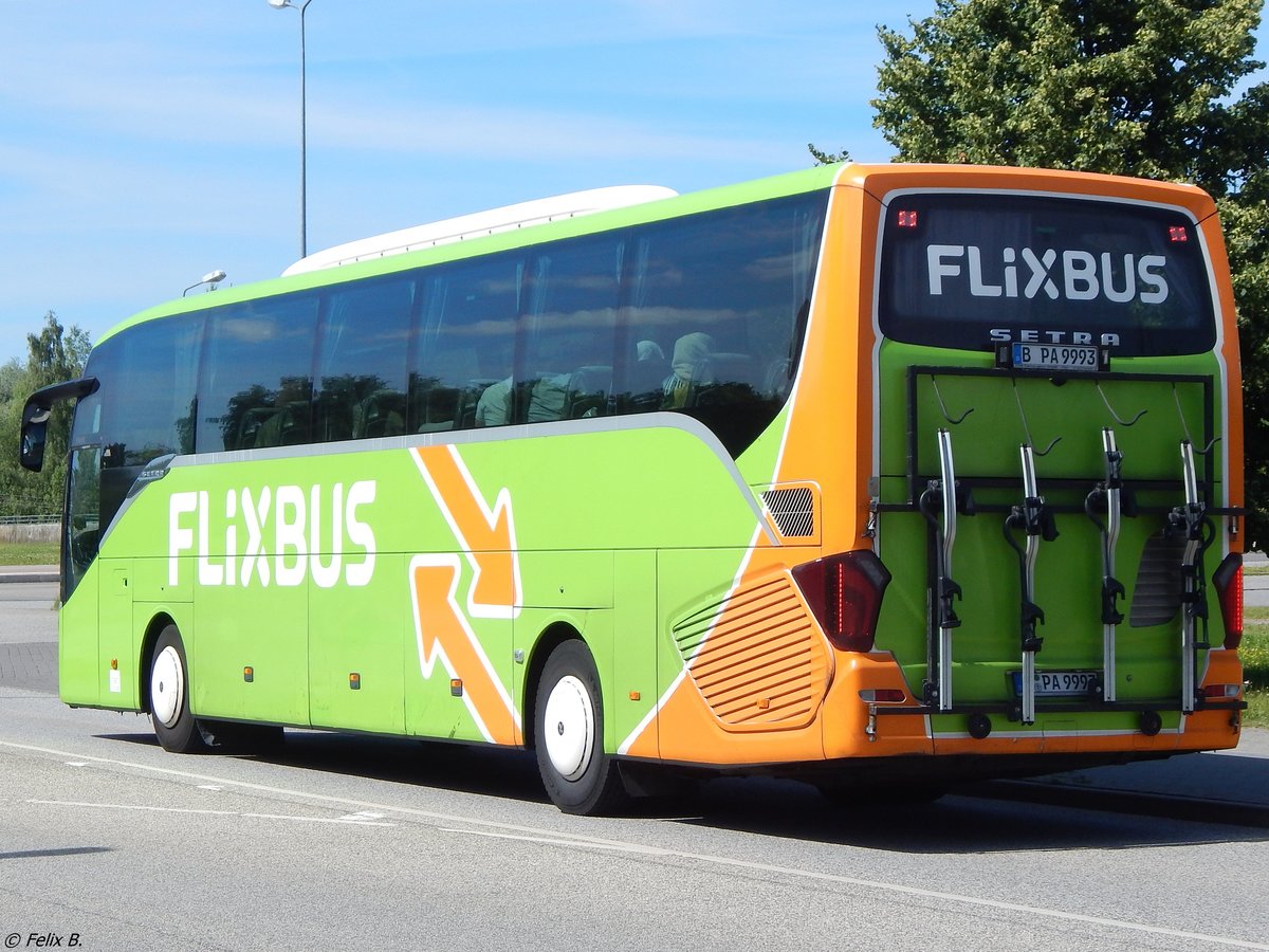 Setra 516 HD von Flixbus/Prima Klima Reisen aus Deutschland in Rostock am 27.06.2017