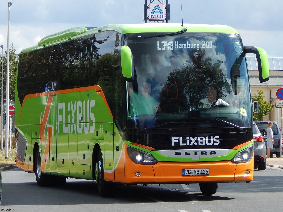 Setra 516 HD von Flixbus/URB aus Deutschland in Greifswald am 10.08.2018
