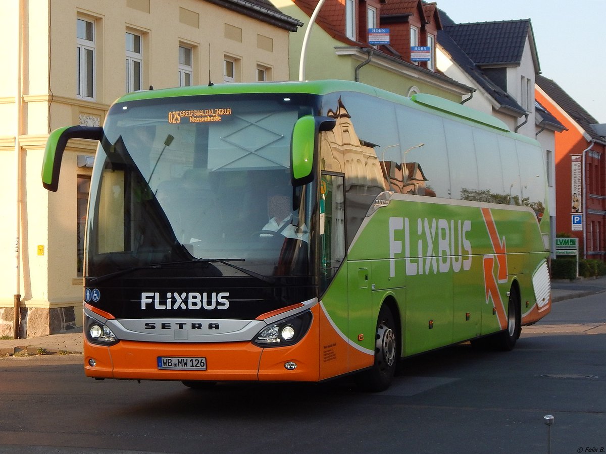 Setra 516 HD von Flixbus/Wricke Touristik aus Deutschland in Neubrandenburg am 30.07.2018