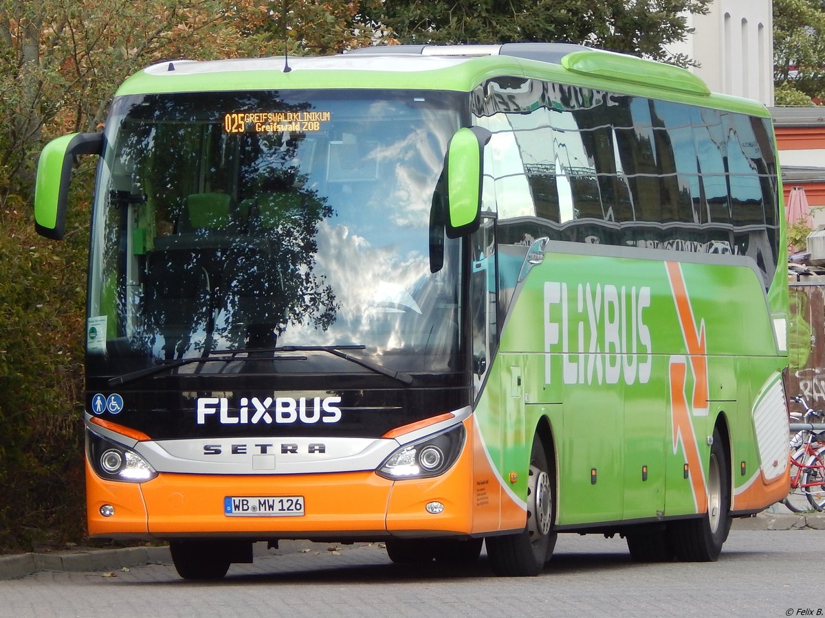 Setra 516 HD von Flixbus/Wricke Touristik aus Deutschland in Neubrandenburg am 25.08.2018