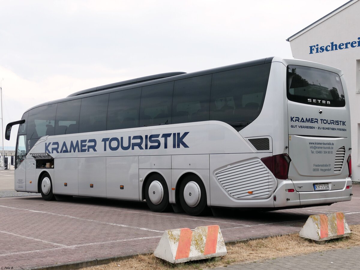 Setra 516 HD von Kramer Touristik aus Deutschland im Stadthafen Sassnitz am 27.06.2021