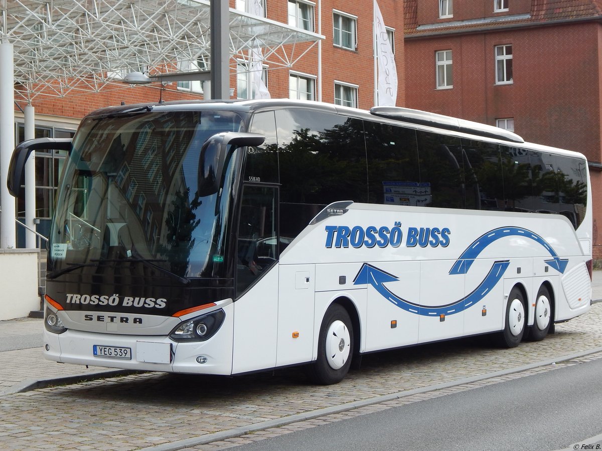 Setra 516 HD von Trossö Buss aus Schweden in Stralsund am 26.08.2018