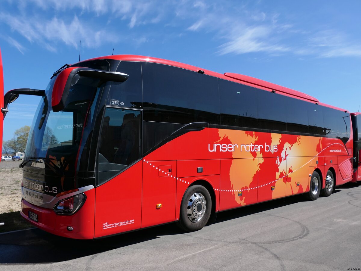 Setra 516 HD von URB aus Deutschland in Ueckermünde am 19.04.2020