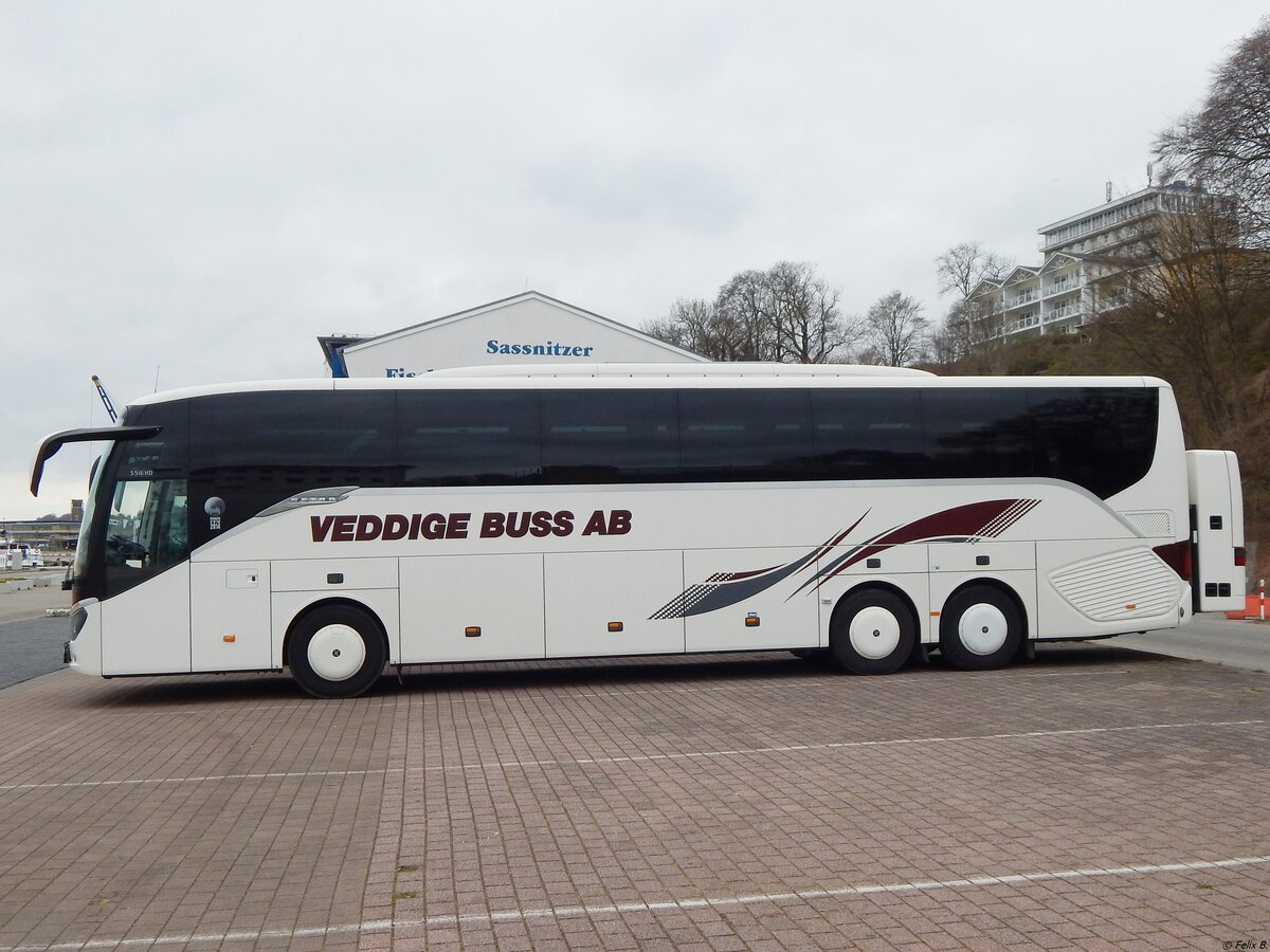 Setra 516 HD von Veddige Buss & Transport AB aus Schweden im Stadthafen Sassnitz am 14.04.2019