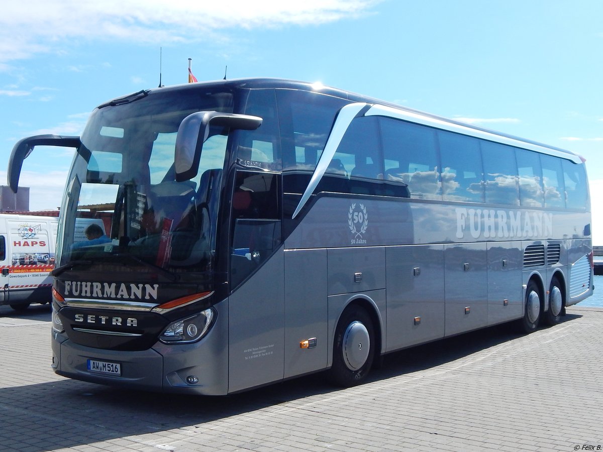 Setra 516 HDH von Fuhrmann aus Deutschland im Stadthafen Sassnitz am 22.08.2016