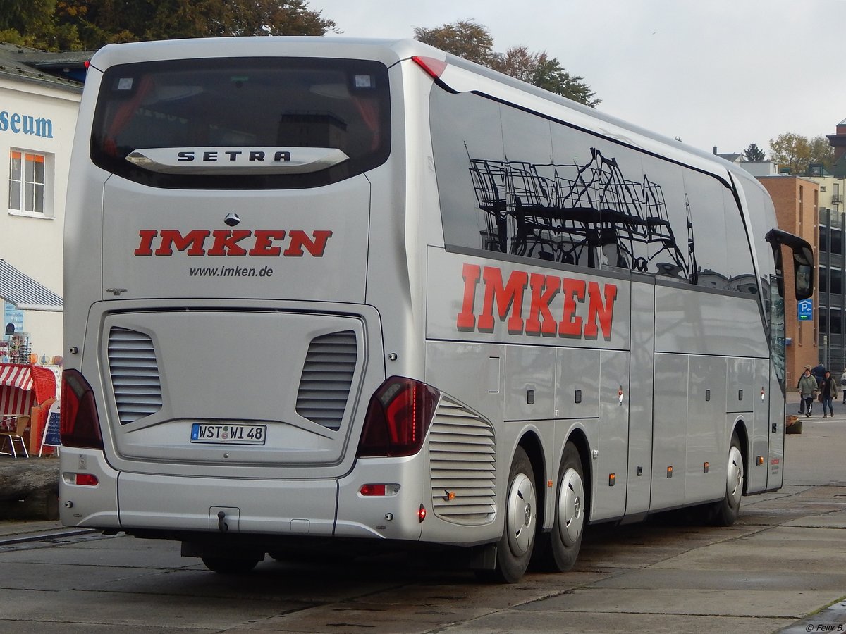 Setra 516 HDH von Imken aus Deutschland im Stadthafen Sassnitz am 21.10.2017