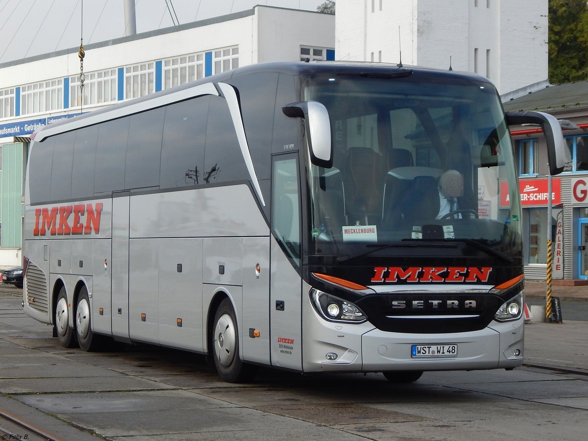 Setra 516 HDH von Imken aus Deutschland im Stadthafen Sassnitz am 21.10.2017