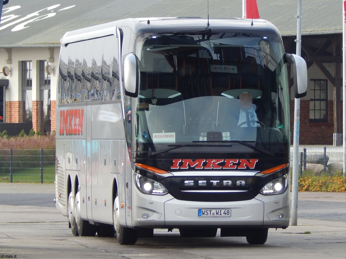 Setra 516 HDH von Imken aus Deutschland im Stadthafen Sassnitz am 21.10.2017