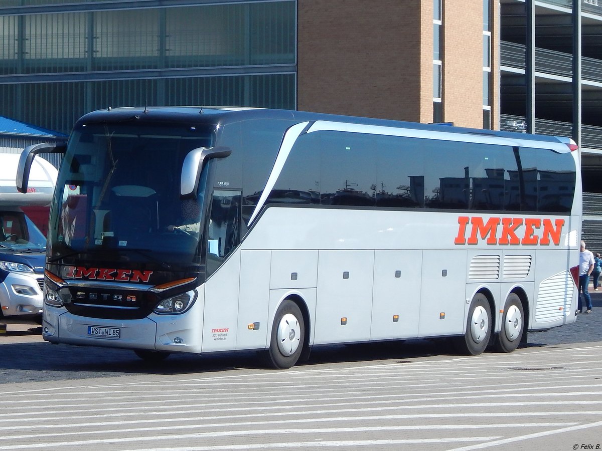 Setra 516 HDH von Imken aus Deutschland im Stadthafen Sassnitz am 28.04.2018