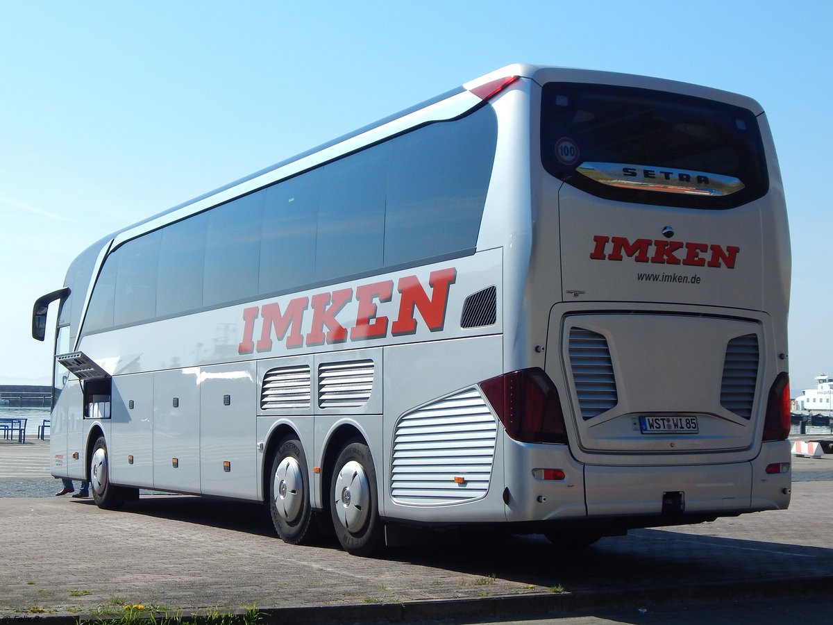 Setra 516 HDH von Imken aus Deutschland im Stadthafen Sassnitz am 28.04.2018