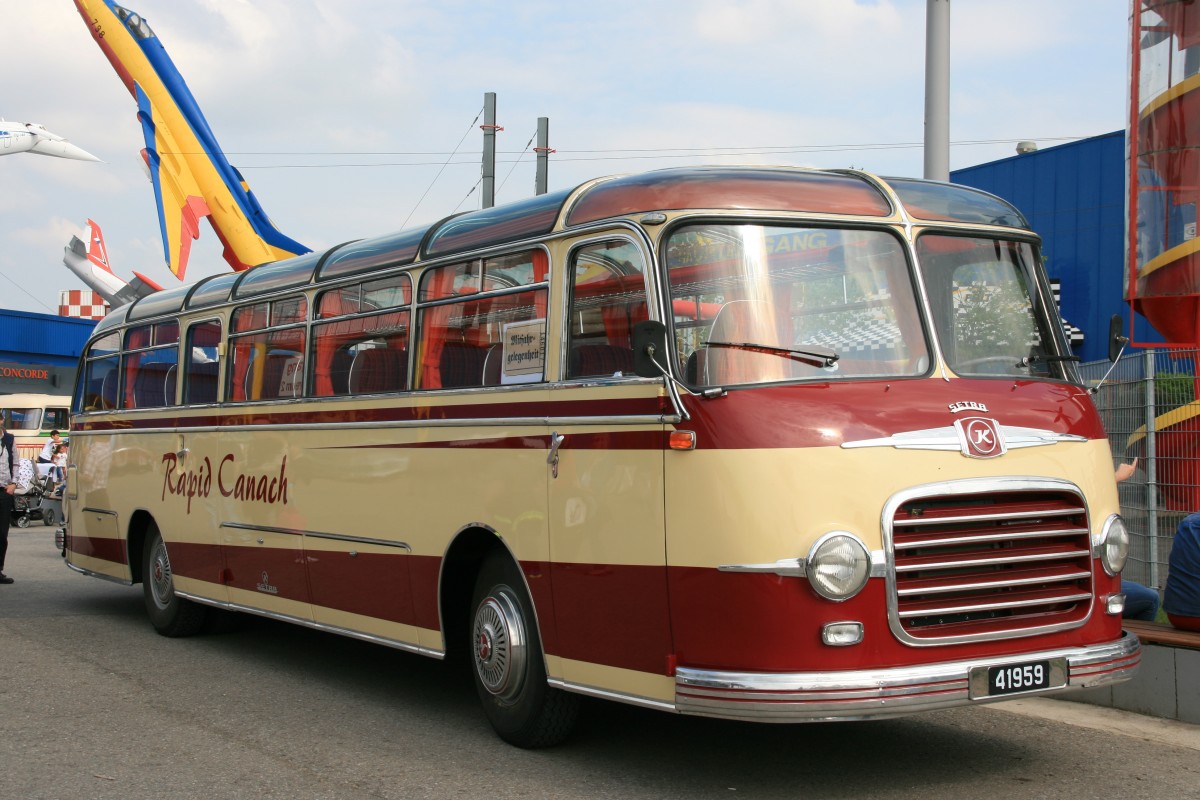 Setra S 11 Bj. 1959  Rapid Canach, Emile Weber , 4. Europatreffen historischer Omnibusse, Sinsheim 26.04.2014