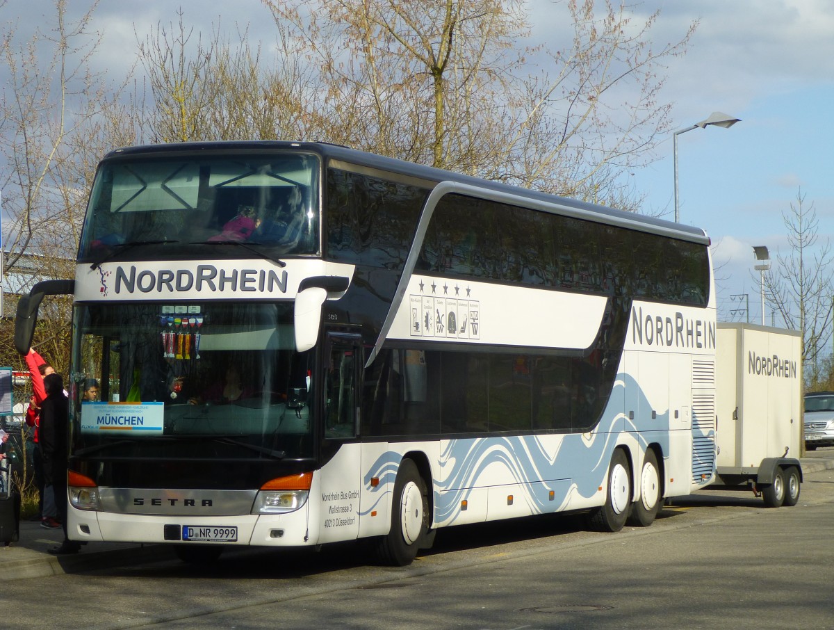 Setra S 431 DT  Nord Rhein , unterwegs für FlixBus, Karlsruhe ZOB 27.02.2014