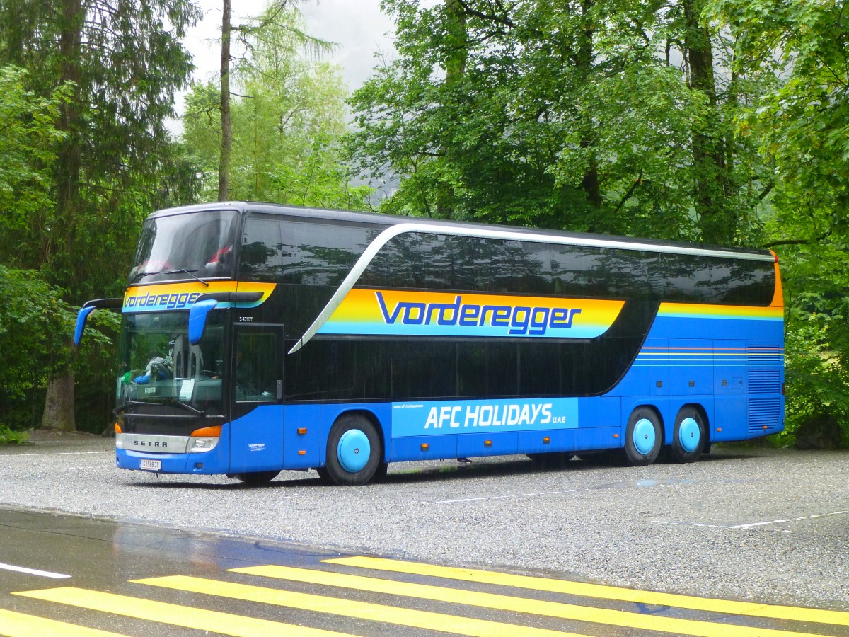 Setra S 431 DT  Vorderegger , Trümmelbach bei Lauterbrunnen/Schweiz 02.07.2014