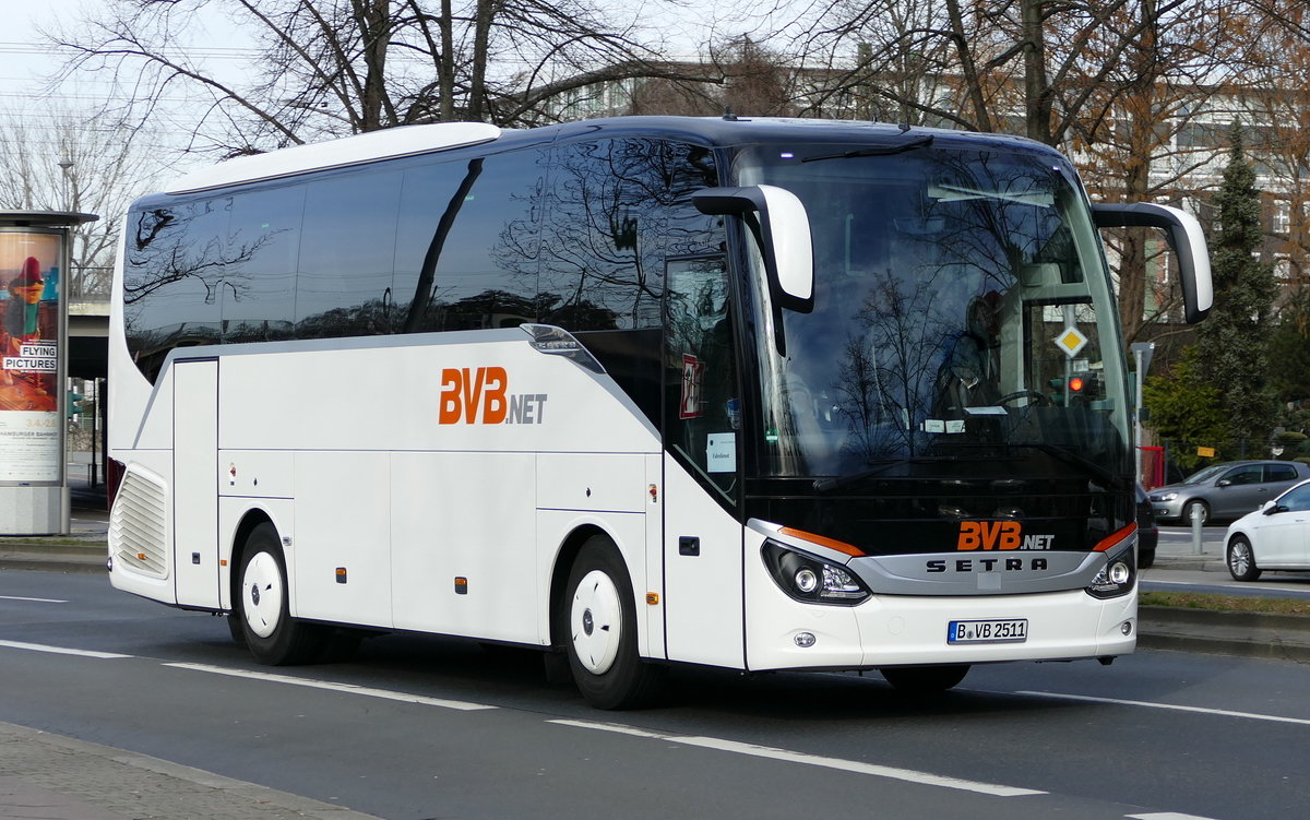 Setra S 511HD, BVB.net-Bus Verkehr Berlin, Berlin im Februar 2019.
