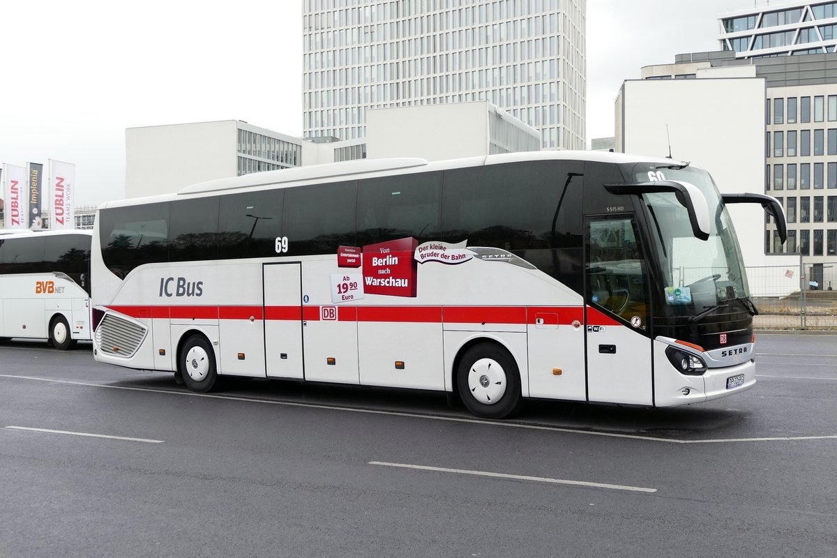 Setra S 515 HD '' IC Bus'' /CZ. In Berlin /Hauptbahnhof am 10.März 2019.