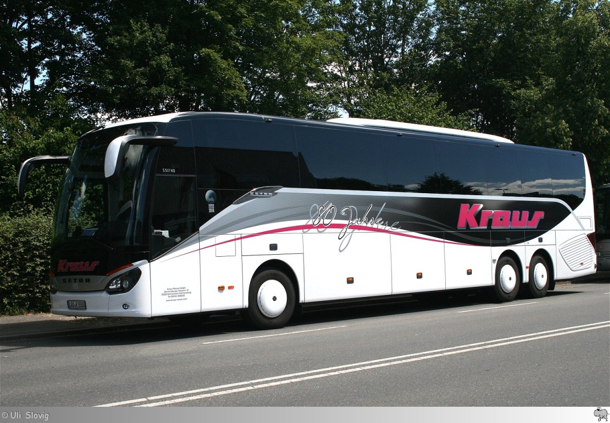 Setra S 517 HD  Kraus . Aufgenommen am 12. Juli 2014 auf den Busparkplatz für das Samba Festival in Coburg.