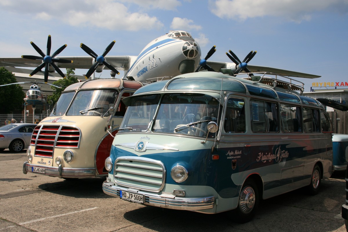 Setra S 6 Bj. 1962  Kraichgau Falke  von Reiner Mörch, Organisator des 4. Europatreffens historischer Omnibusse, Speyer 26.04.2014