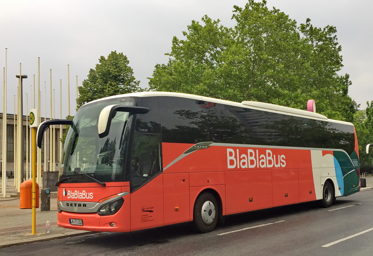 SETRA S516 HD. Auf dem deutschen Fernbus-Markt gibt es einen neuen großen Anbieter: BlaBlaBus. Foto: 06.07.2019