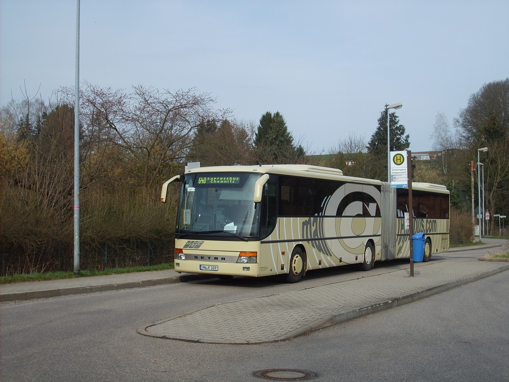 Setra SG 321 UL (GT-Front) - MW R 109 - Wagen 1092 - in Chemnitz, Wittgensdorf, Ortseingang - am 11-April-2015  --> Fotosonderfahrt
