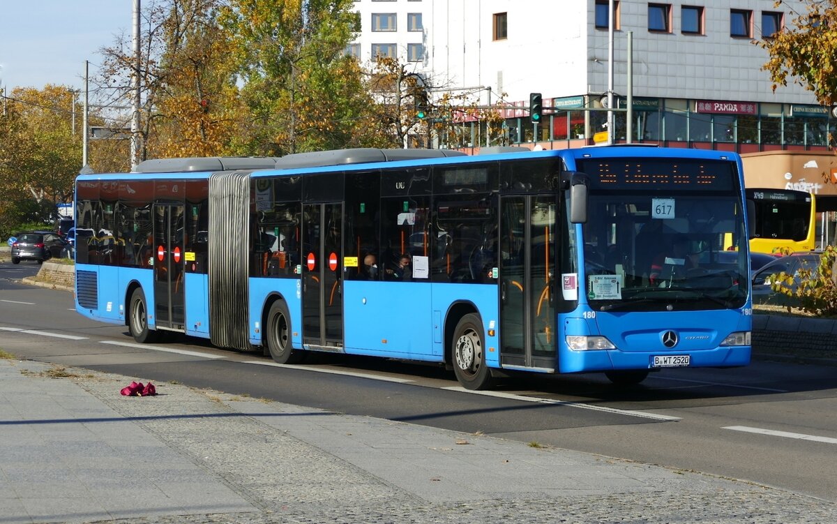 SEV Ersatzverkehr der S Bahn Berlin mit dem Mercedes-Benz O530 Citaro G Facelift von Wörlitz Tourist GmbH. (ex Kassel). Berlin im Oktober 2021. (re-upload).