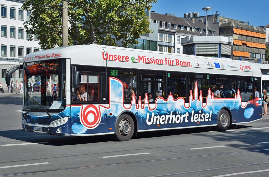 Sileo S 12 Elektrobus der SWB, BN-SW 873 am Hbf Bonn - 07.09.2016